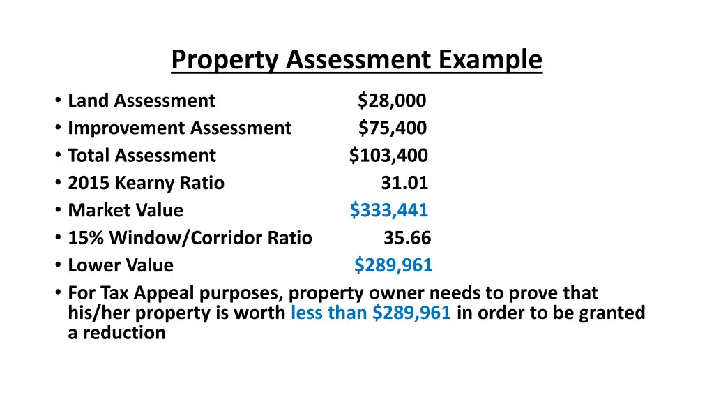 property assessment example