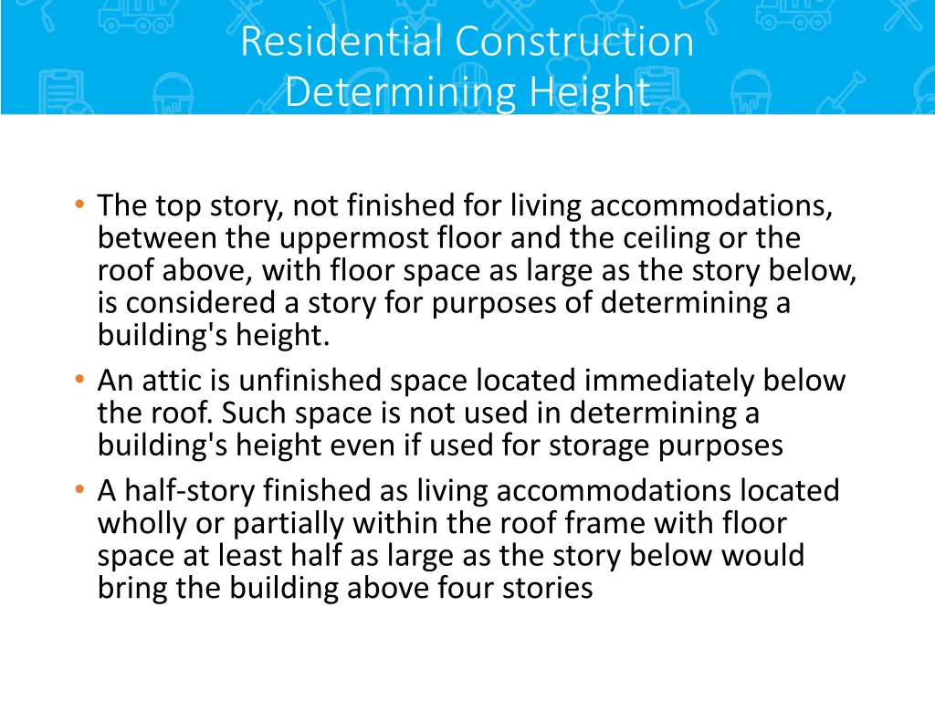 residential construction determining height 1