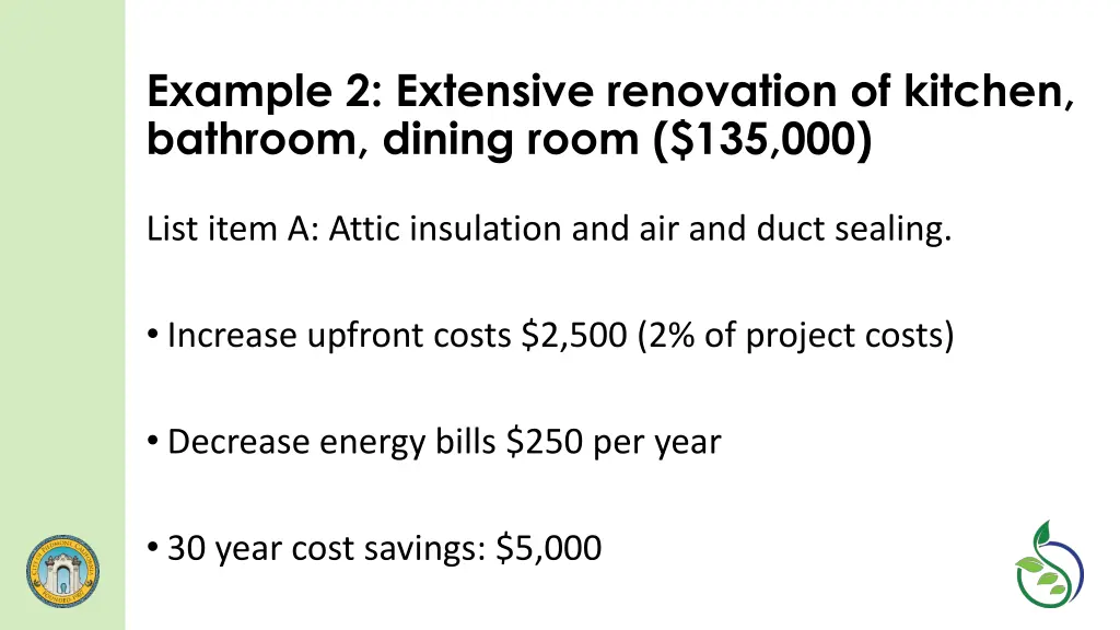 example 2 extensive renovation of kitchen