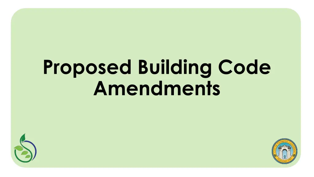 proposed building code amendments