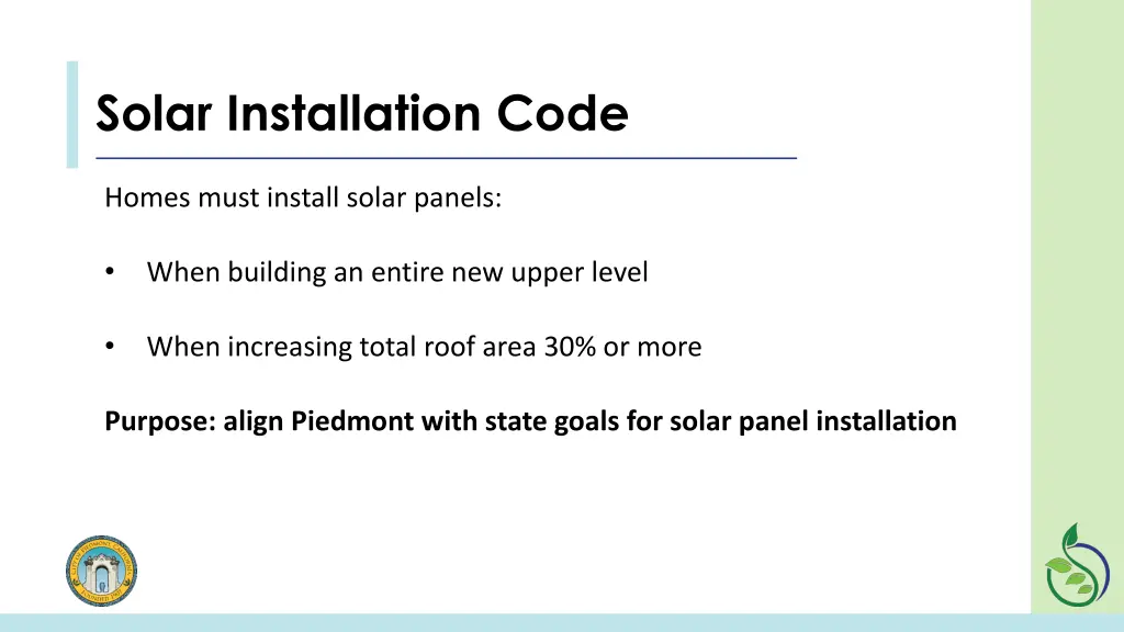 solar installation code