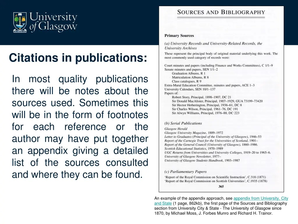 citations in publications