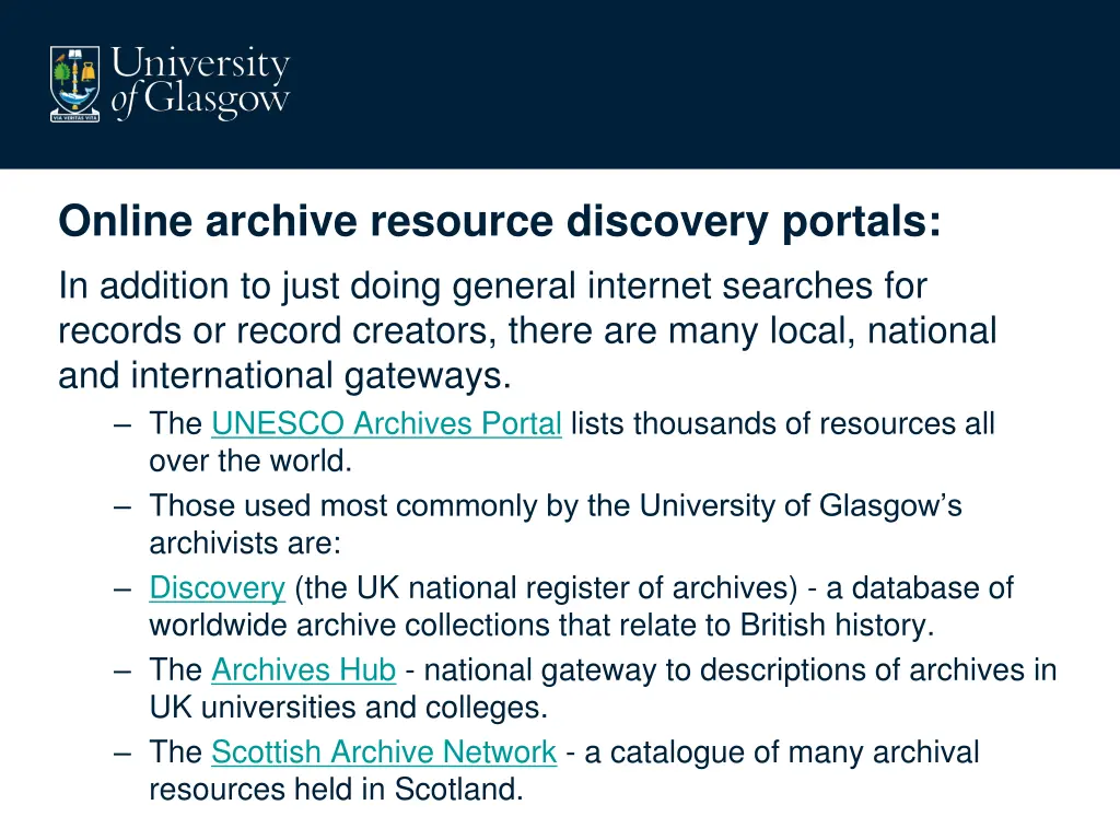 online archive resource discovery portals