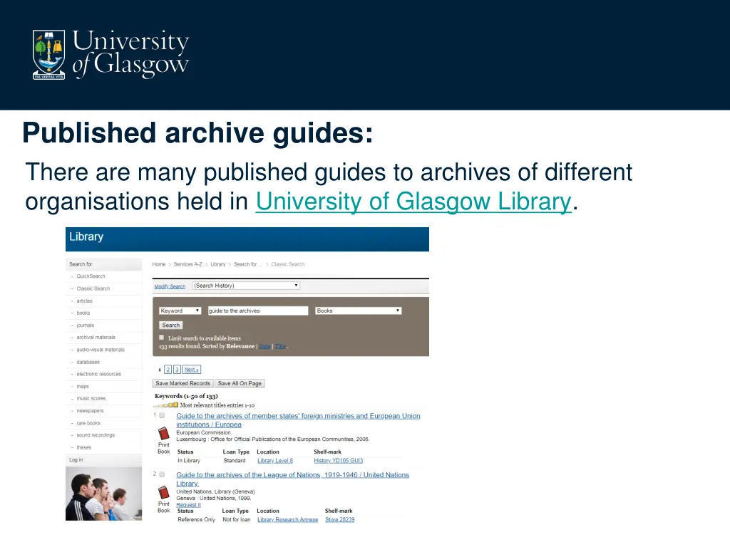 published archive guides there are many published