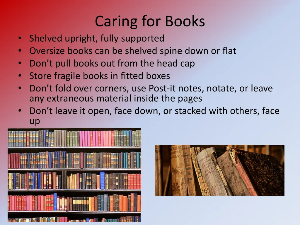 caring for books