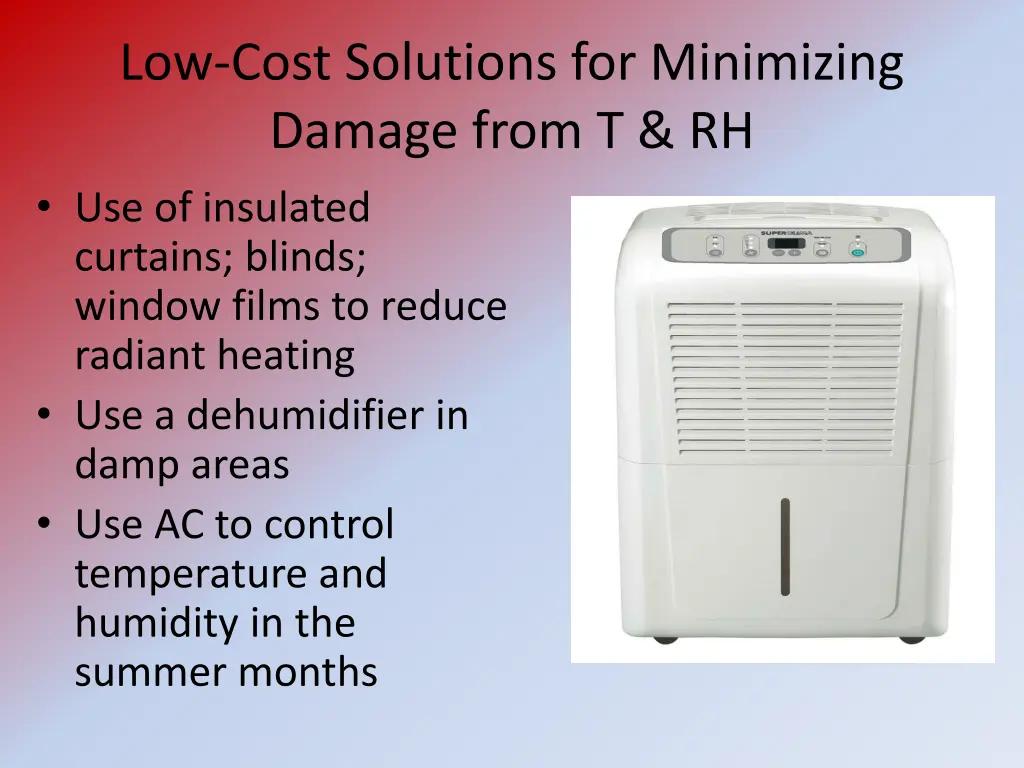 low cost solutions for minimizing damage from