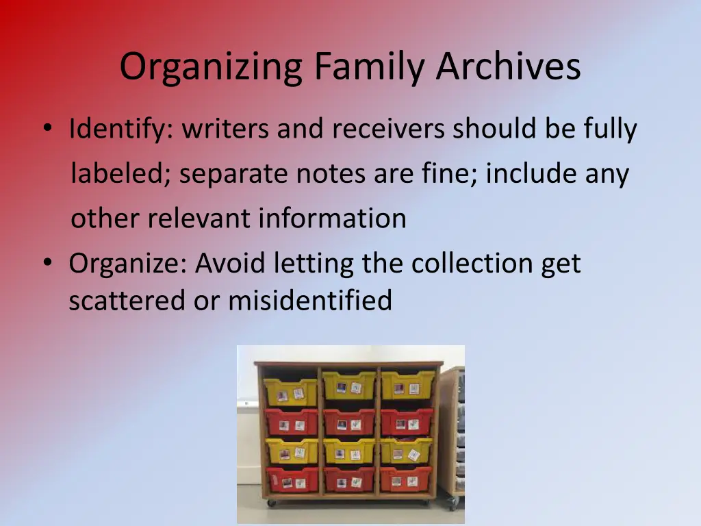 organizing family archives