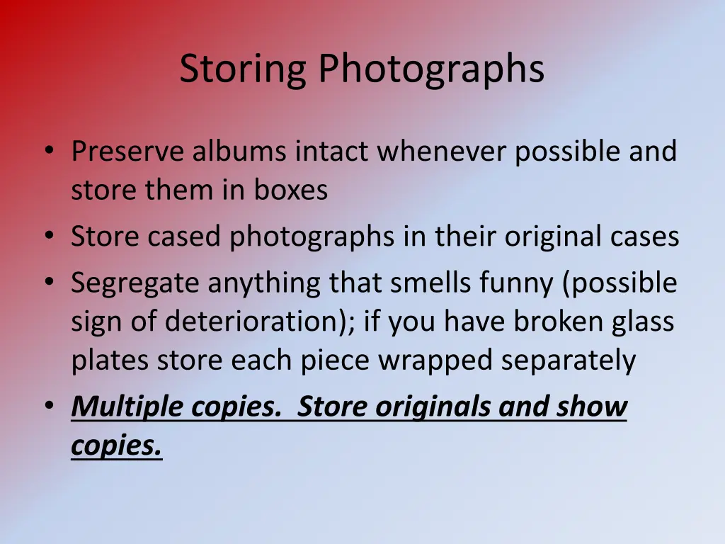 storing photographs 1