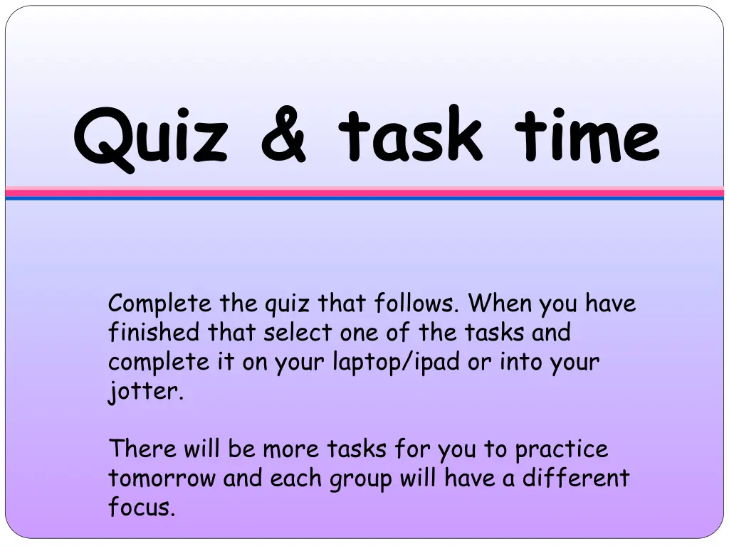 quiz task time