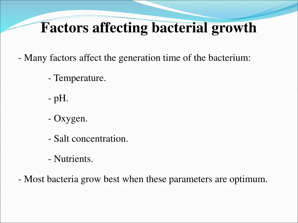 factors affecting bacterial growth