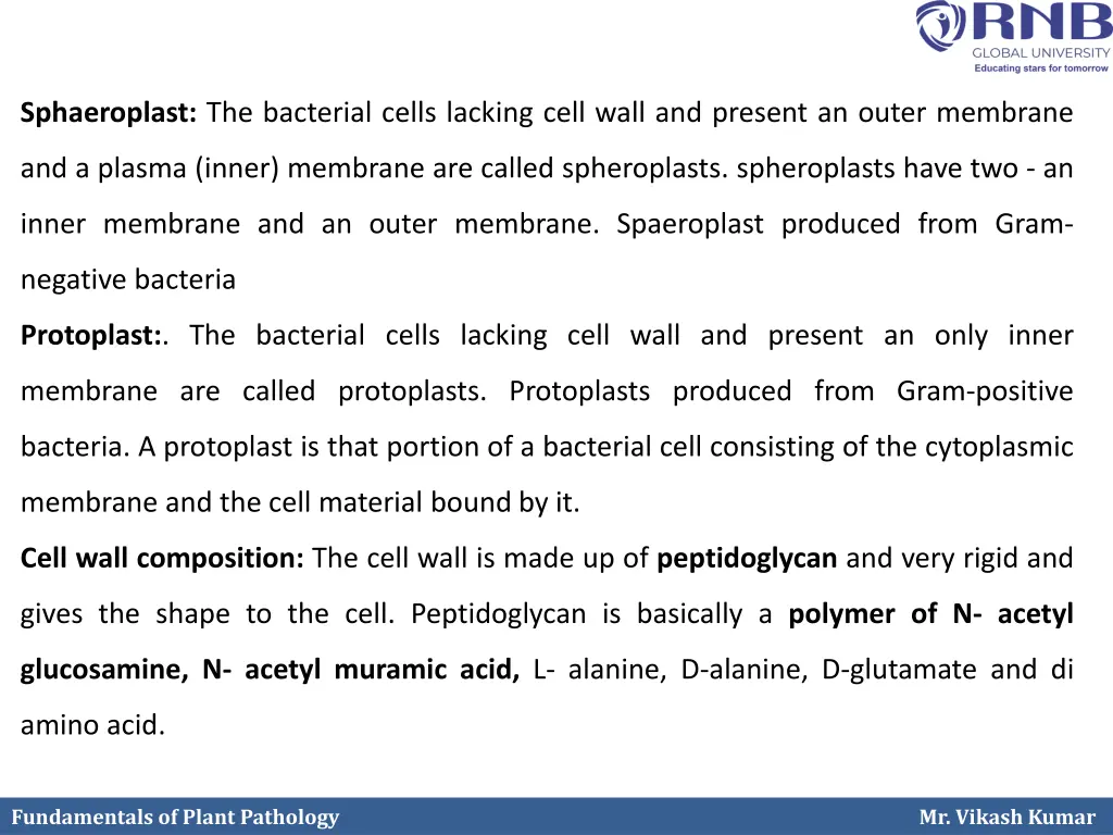 sphaeroplast the bacterial cells lacking cell