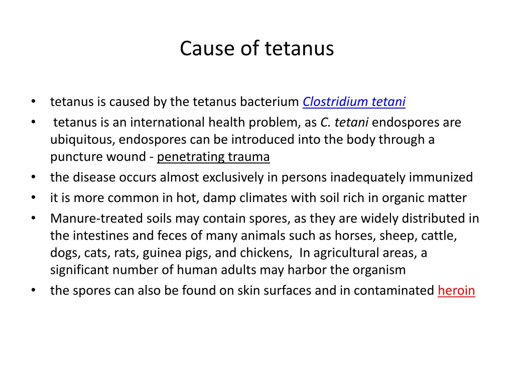 cause of tetanus