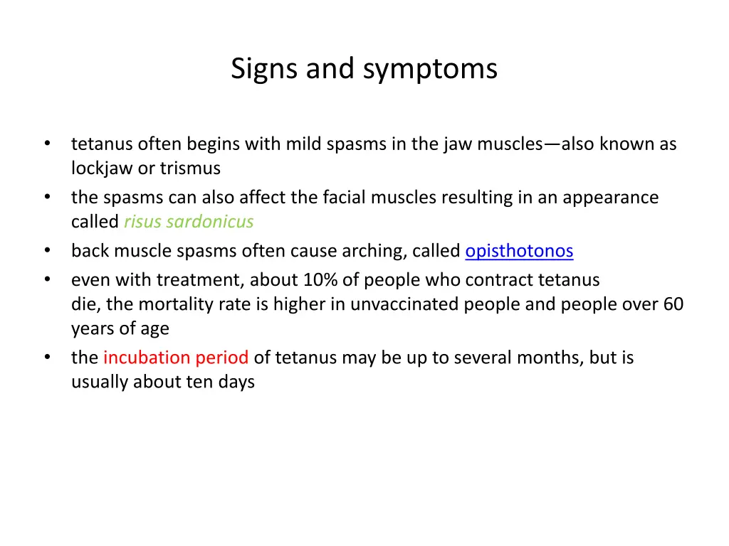 signs and symptoms