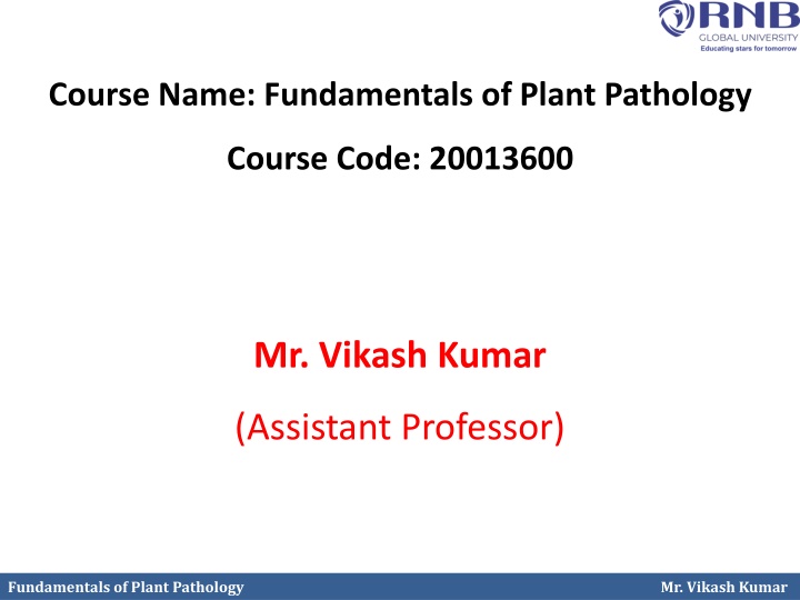 course name fundamentals of plant pathology