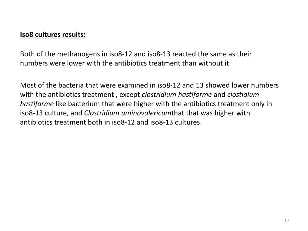 iso8 cultures results