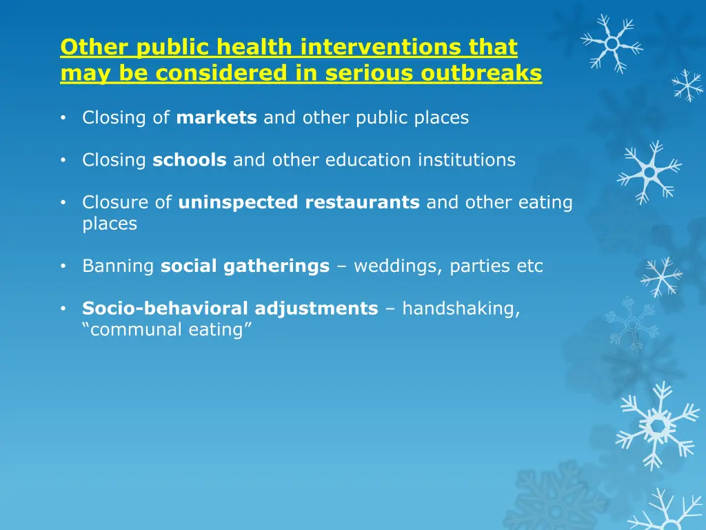 other public health interventions that