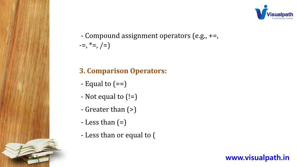 compound assignment operators e g