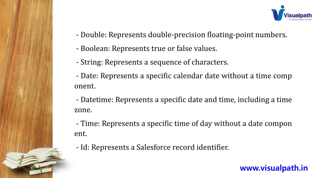 double represents double precision floating point