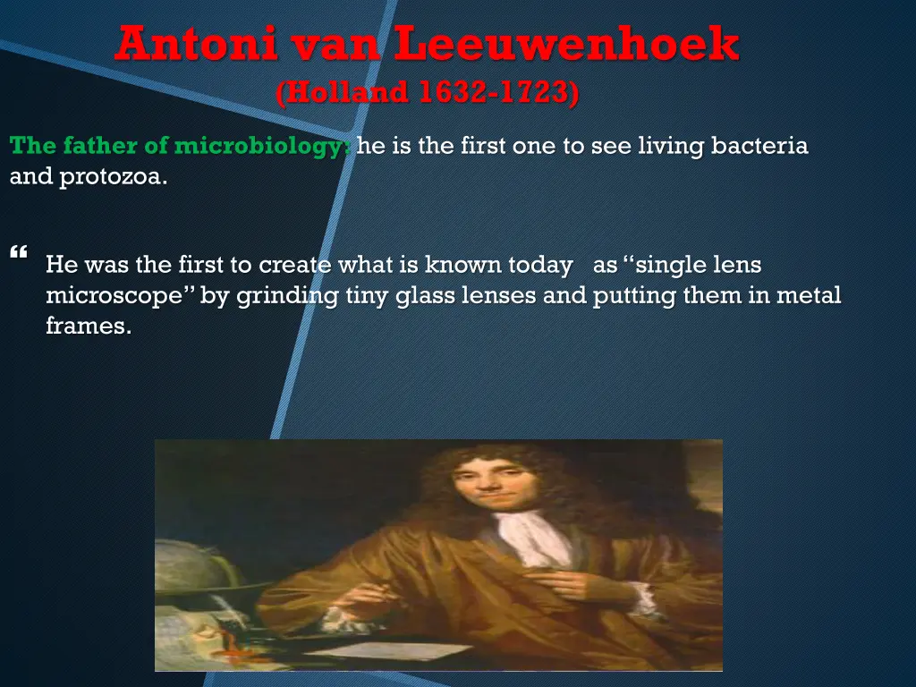 antoni van leeuwenhoek holland 1632 1723