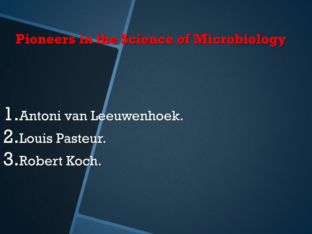 pioneers in the science of microbiology