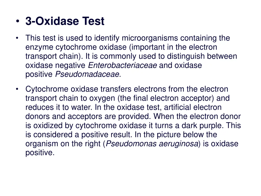 3 oxidase test