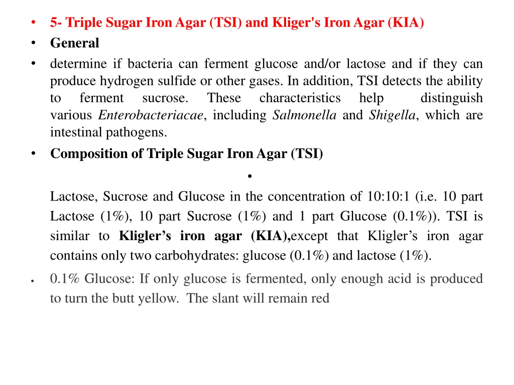 5 triple sugar iron agar tsi and kliger s iron