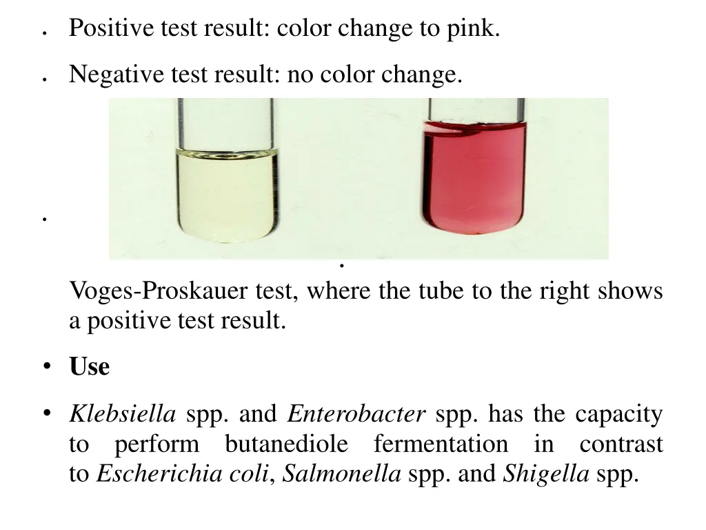 positive test result color change to pink