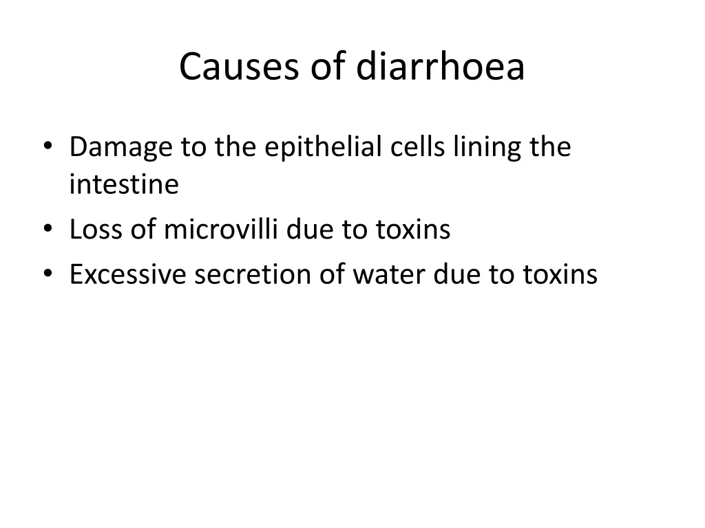 causes of diarrhoea