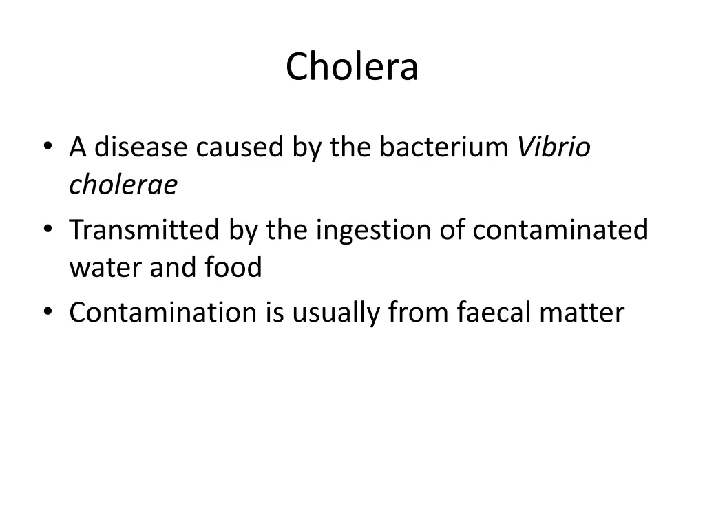 cholera