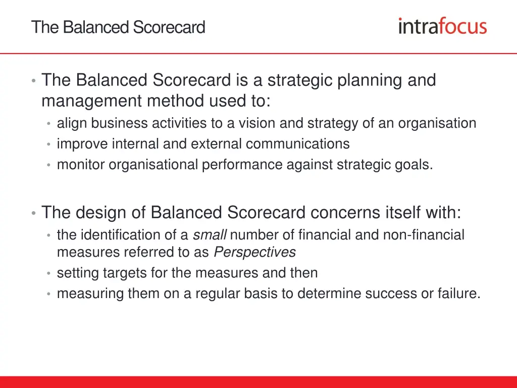 the balanced scorecard