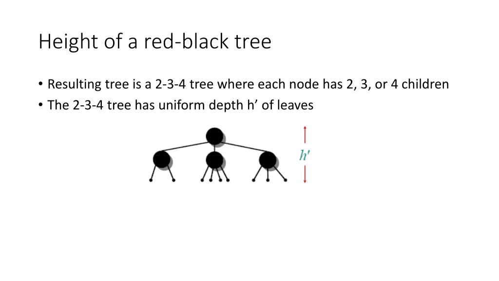 height of a red black tree 1