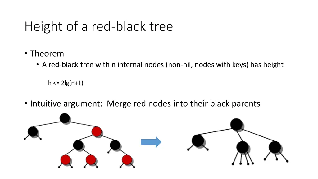 height of a red black tree