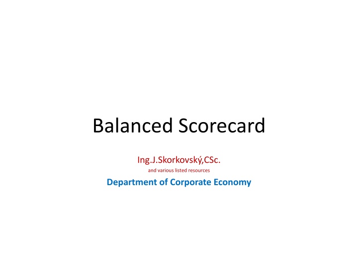 balanced scorecard