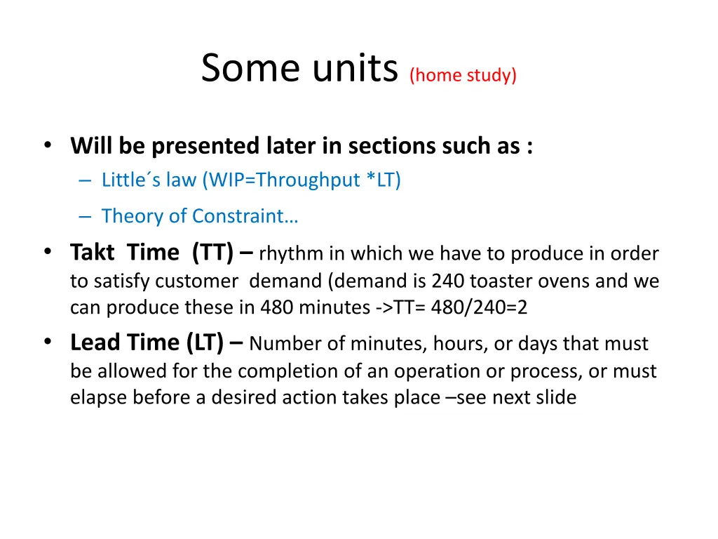 some units home study