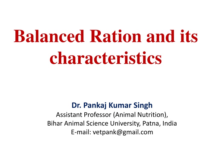 balanced ration and its characteristics