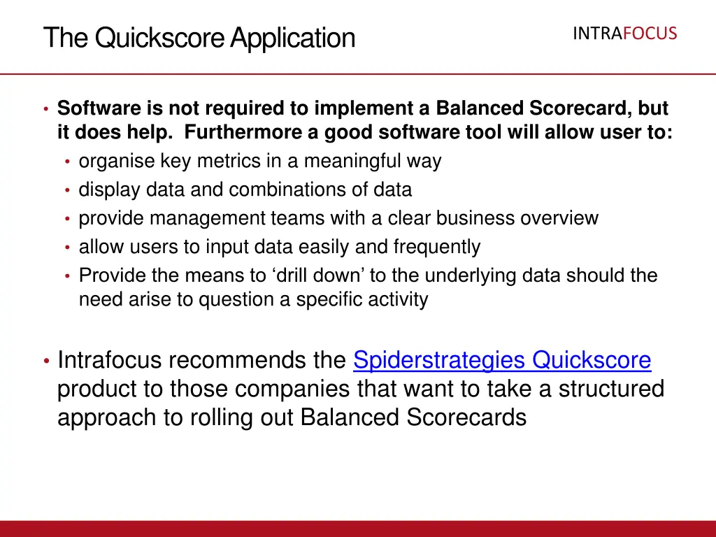 the quickscore application