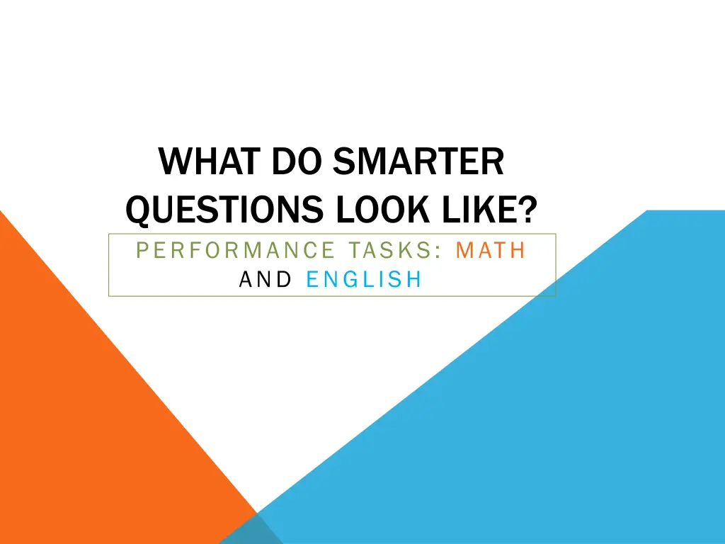 what do smarter questions look like performance