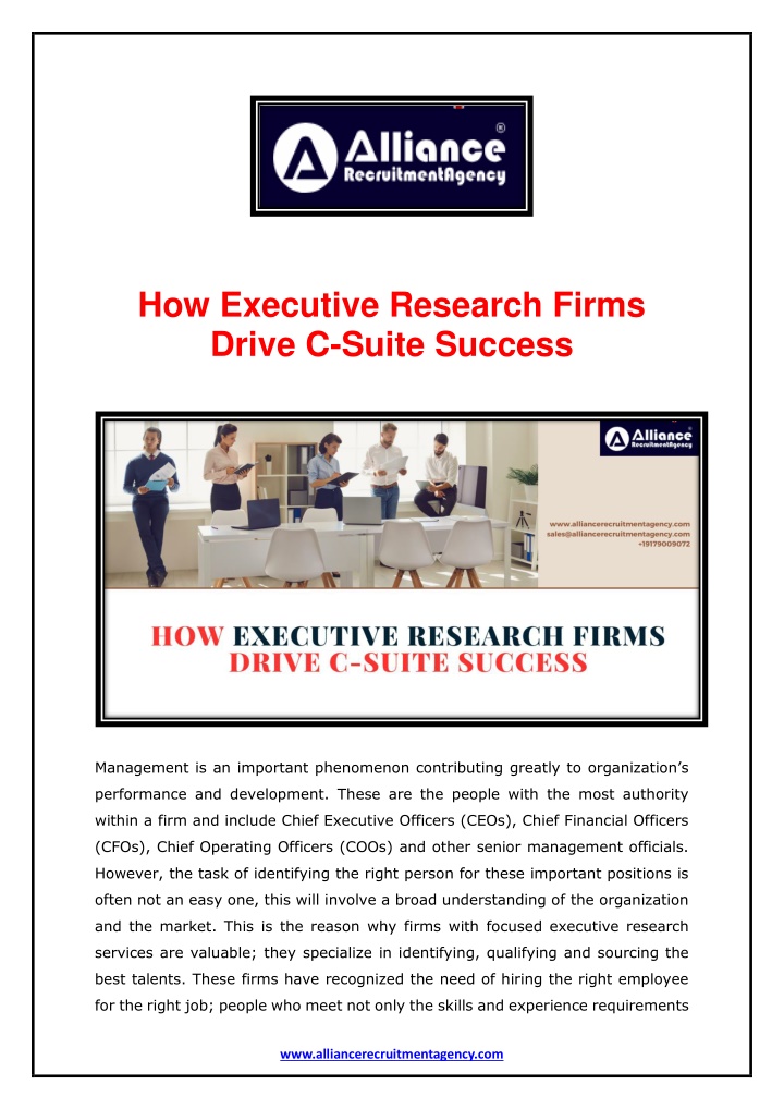 how executive research firms drive c suite success