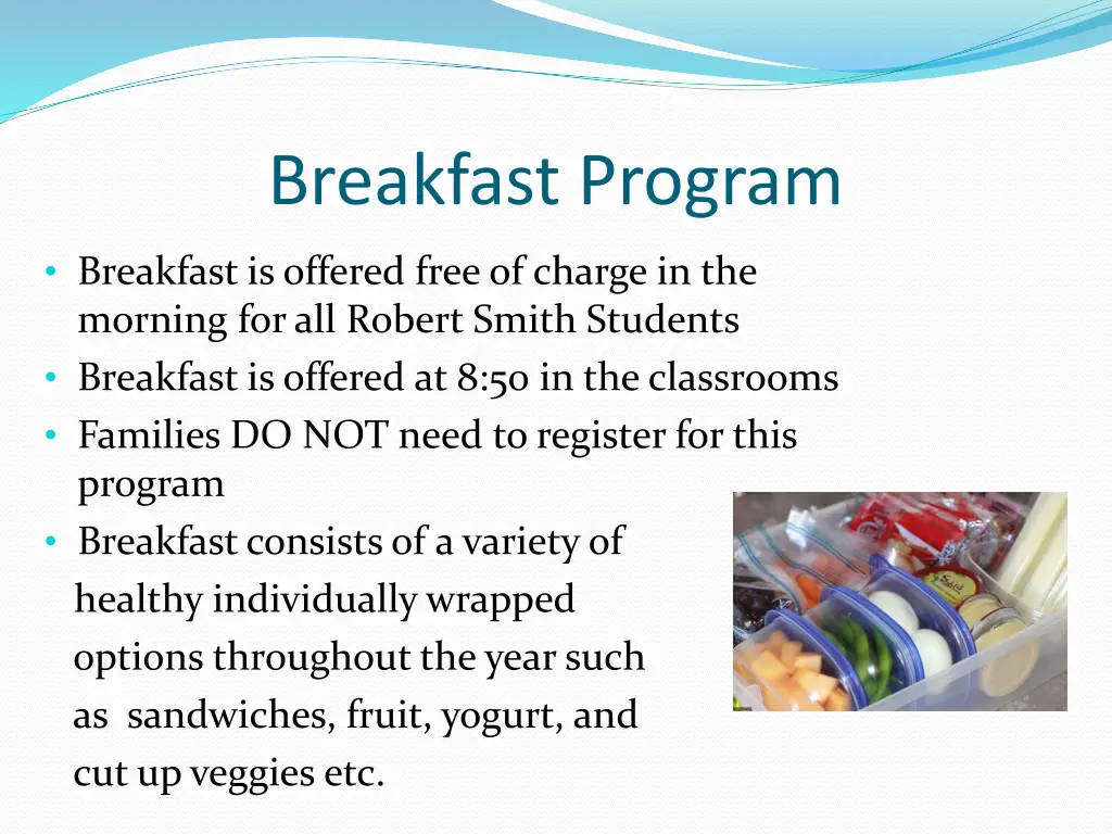 breakfast program