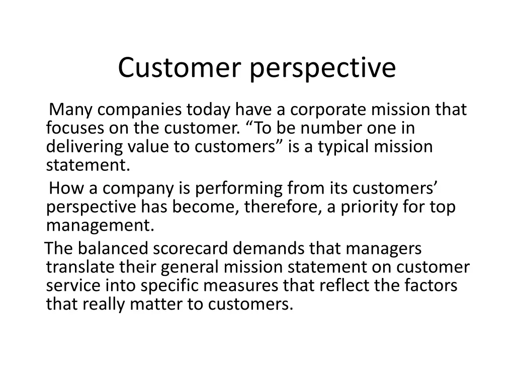 customer perspective