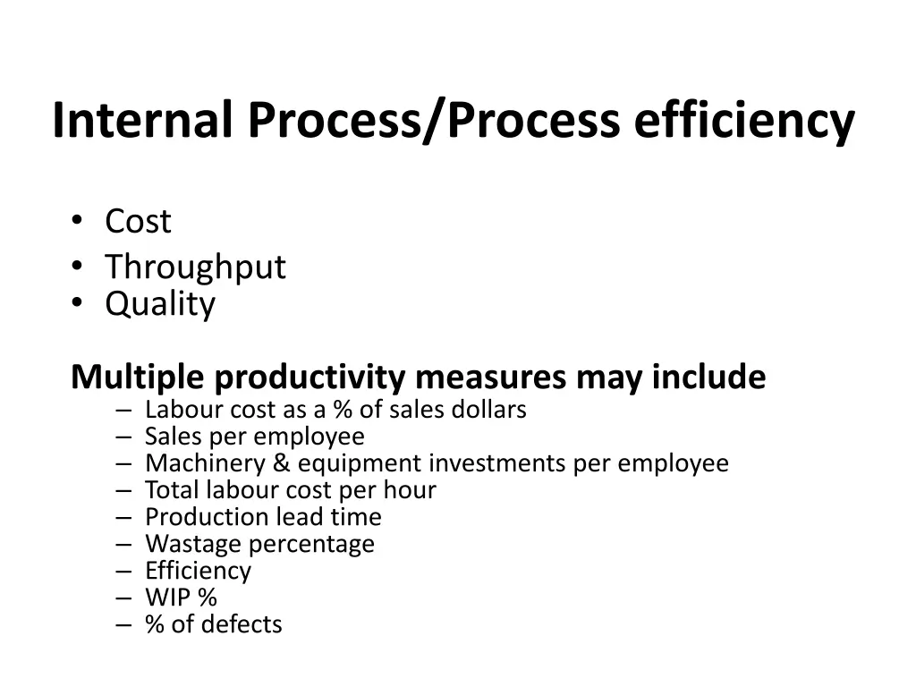 internal process process efficiency