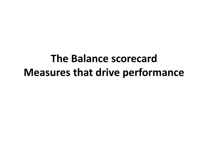 the balance scorecard measures that drive