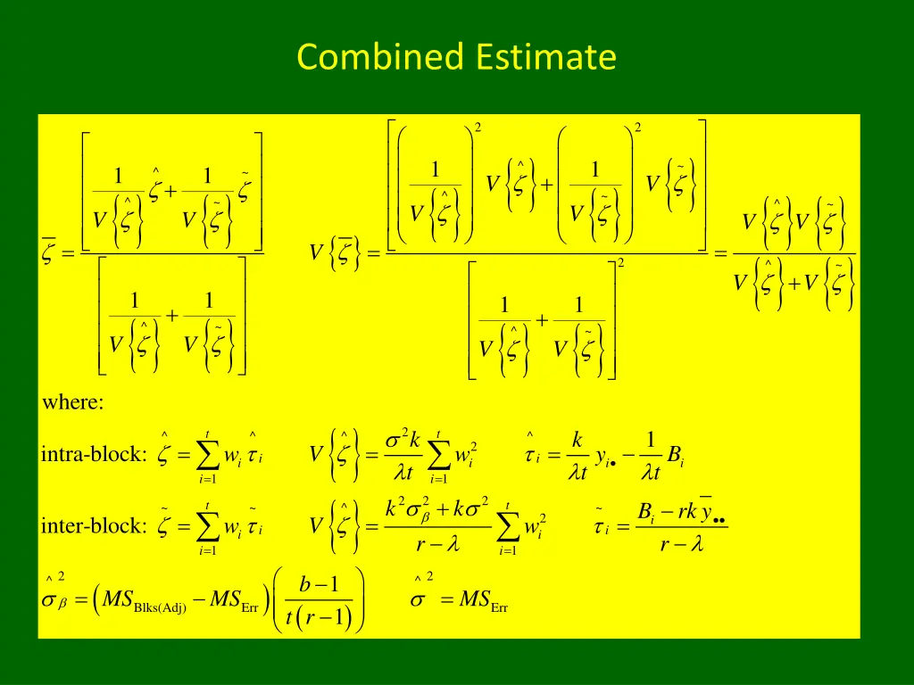 combined estimate