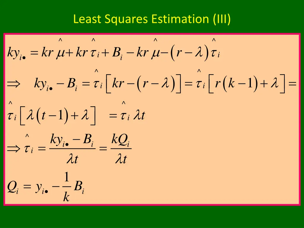 least squares estimation iii