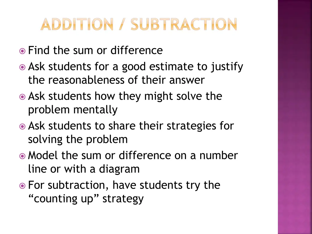 addition subtraction