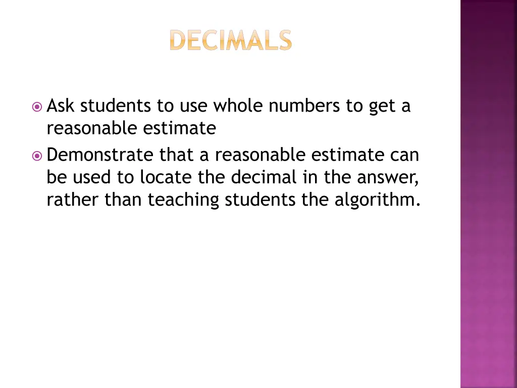 decimals