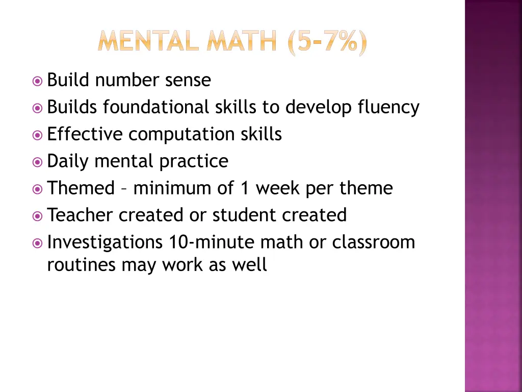 mental math 5 7