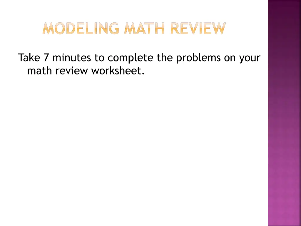 modeling math review