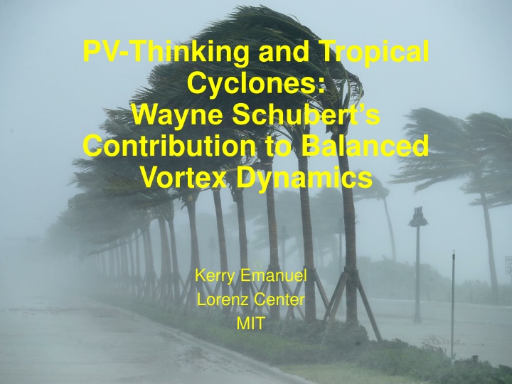 pv thinking and tropical cyclones wayne schubert