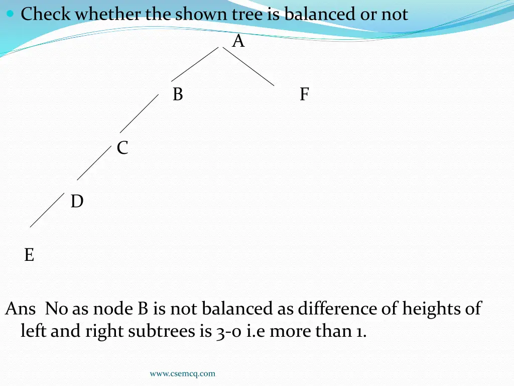 check whether the shown tree is balanced